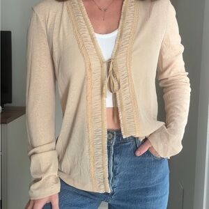 Women's Cream Cardigan Sweater